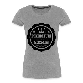 Premium Köchin - Frauen Premium Bio T-Shirt - Grau meliert - Vorne - Mia (176cm)