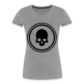 Skeleon Skull - Women's Premium Organic T-Shirt - heather grey - Front - Mia (176cm)