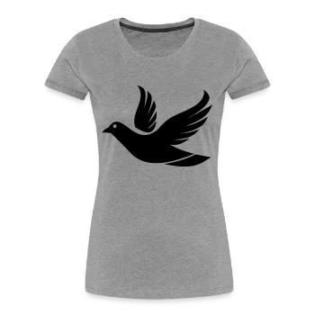 Flying Dove in the Sky - Illustration - Women's Premium Organic T-Shirt - heather grey - Front - Mia (176cm)