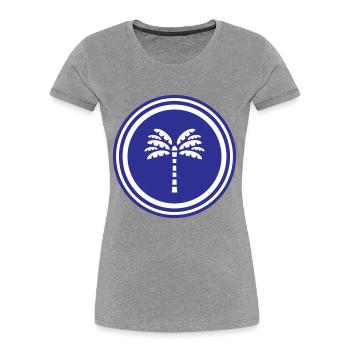 Palm tree symbol - Women's Premium Organic T-Shirt - heather grey - Front - Mia (176cm)