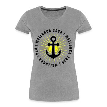 Mallorca 2024 holiday - Women's Premium Organic T-Shirt - heather grey - Front - Mia (176cm)