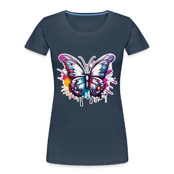 Butterfly / Animal / Insect / Flying / Summer - Women's Premium Organic T-Shirt - navy - Front - Mia (176cm)