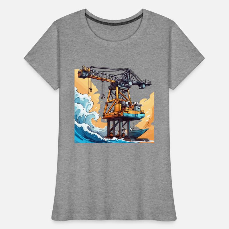 Crane / construction site / winch / crane system Women's Premium Organic T-Shirt