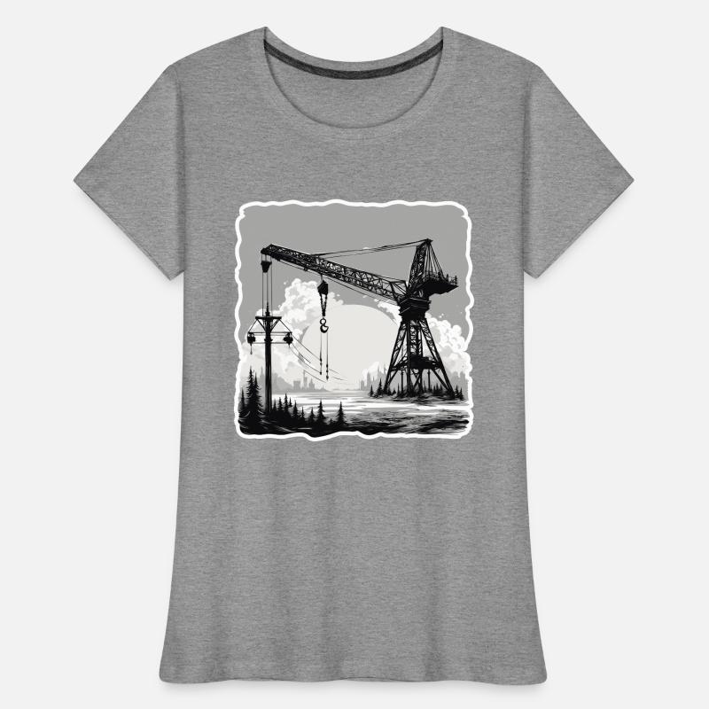 Crane / construction site / winch / crane system Women's Premium Organic T-Shirt