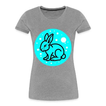 Hase Ostern Symbol - Frauen Premium Bio T-Shirt - Grau meliert - Vorne - Mia (176cm)
