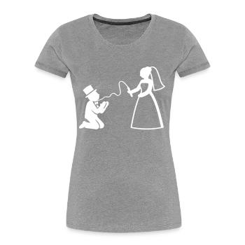 Brautpaar Ehe Paar Peitsche Hochzeit - Frauen Premium Bio T-Shirt - Grau meliert - Vorne - Mia (176cm)