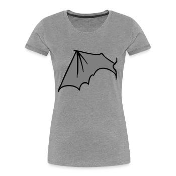 batwing_left_grey - Frauen Premium Bio T-Shirt - Grau meliert - Vorne - Mia (176cm)