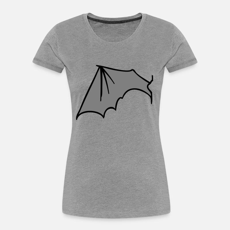batwing_left_grey - Women's Premium Organic T-Shirt - heather grey
