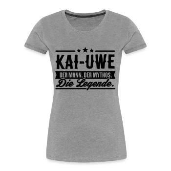 Mann Mythos Legende Kai-Uwe - Frauen Premium Bio T-Shirt - Grau meliert - Vorne - Mia (176cm)