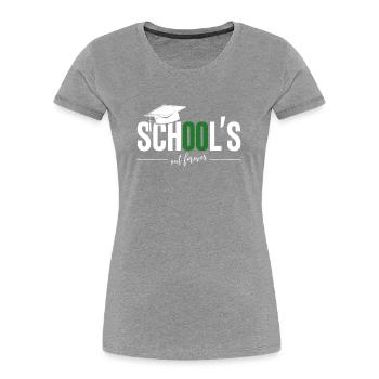 Schulabschluss Abschlussfeier School`s Out Forever - Frauen Premium Bio T-Shirt - Grau meliert - Vorne - Mia (176cm)