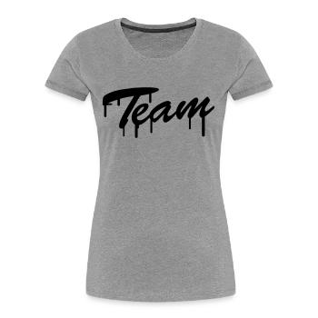 Team Graffiti - T-shirt bio Premium Femme - gris chiné - Devant - Mia (176cm)