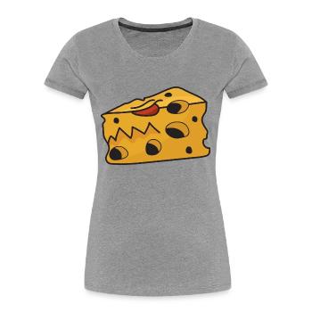 Cheese monster - Women's Premium Organic T-Shirt - heather grey - Front - Mia (176cm)