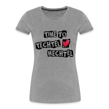 Le temps de jeter - T-shirt bio Premium Femme - gris chiné - Devant - Mia (176cm)
