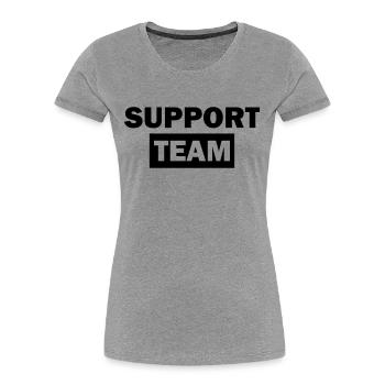 support team - Frauen Premium Bio T-Shirt - Grau meliert - Vorne - Mia (176cm)