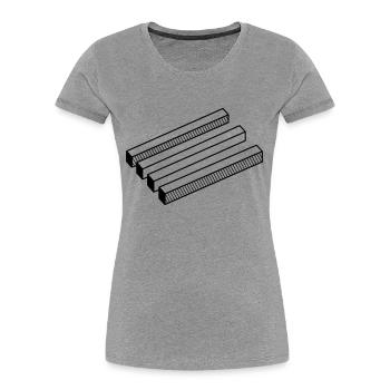 optische Täuschung - Frauen Premium Bio T-Shirt - Grau meliert - Vorne - Mia (176cm)