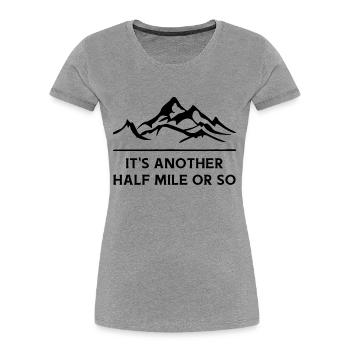 wandern berge natur berg wanderer trekking alpen - Frauen Premium Bio T-Shirt - Grau meliert - Vorne - Mia (176cm)