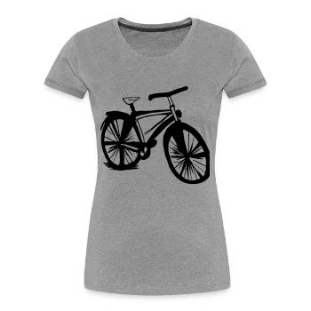 Fahrrad Gekritzel Fahrräder Radfahren Vektor 6 - Frauen Premium Bio T-Shirt - Grau meliert - Vorne - Mia (176cm)