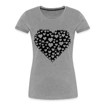 Symbole de coeur Amour Mignons Cœurs Rose Dessin Vecteur - T-shirt bio Premium Femme - gris chiné - Devant - Mia (176cm)