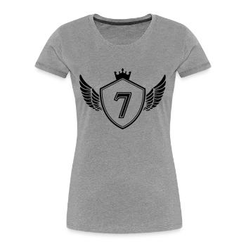 Armoiries 7 - T-shirt bio Premium Femme - gris chiné - Devant - Mia (176cm)