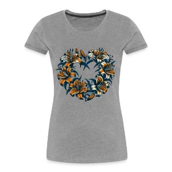 Tiger lily - Women's Premium Organic T-Shirt - heather grey - Front - Mia (176cm)
