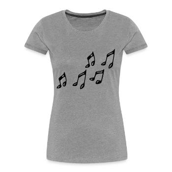 Noten - Frauen Premium Bio T-Shirt - Grau meliert - Vorne - Mia (176cm)