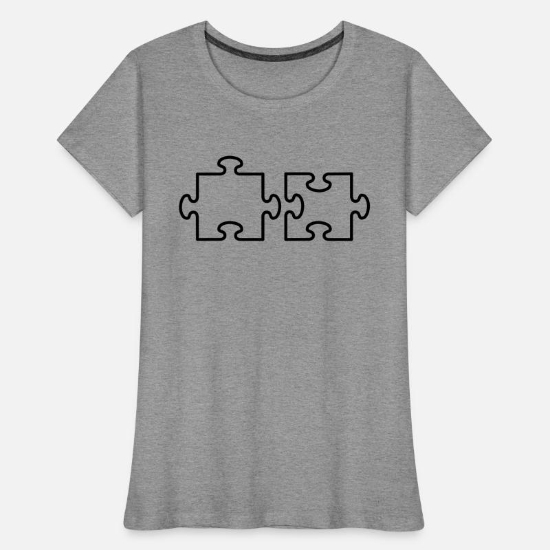 2 Puzzle Teile Frauen Premium Bio T-Shirt