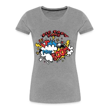 Baby Boom - Explosion - Geburt - Frauen Premium Bio T-Shirt - Grau meliert - Vorne - Mia (176cm)