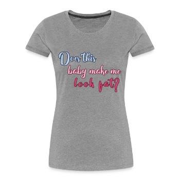 pregnant baby child born birth gift idea - Women's Premium Organic T-Shirt - heather grey - Front - Mia (176cm)