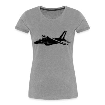 Avion patrouille de france - T-shirt bio Premium Femme - gris chiné - Devant - Mia (176cm)