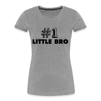 number one little bro - T-shirt bio Premium Femme - gris chiné - Devant - Mia (176cm)