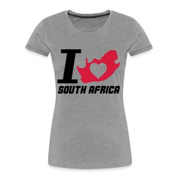 south_africa_i_love_2 - T-shirt bio Premium Femme - gris chiné - Devant - Mia (176cm)