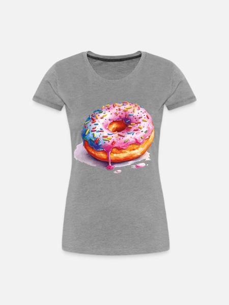 donut - Frauen Premium Bio T-Shirt - Grau meliert