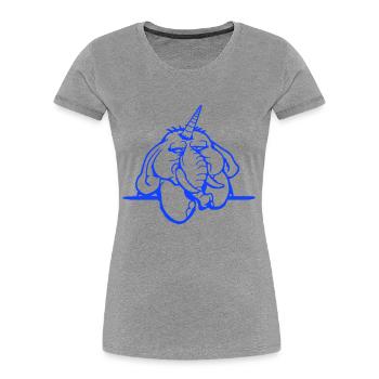 Unicorn, elephant, bad-tempered, angry, sad - Women's Premium Organic T-Shirt - heather grey - Front - Mia (176cm)