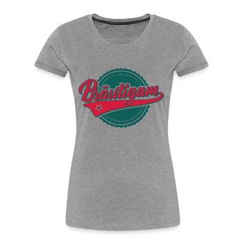 Marié - Bachelor - bachelorette party - JGA - T-shirt bio Premium Femme - gris chiné - Devant - Mia (176cm)