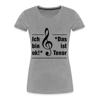 Tenor - Frauen Premium Bio T-Shirt - Grau meliert - Vorne - Mia (176cm)