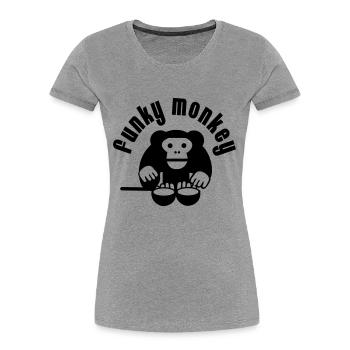Funky Monkey - Women's Premium Organic T-Shirt - heather grey - Front - Mia (176cm)