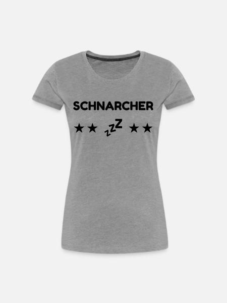 Schnarchen / Schnarcher / Schlaf / Schnarcherin - Frauen Premium Bio T-Shirt - Grau meliert
