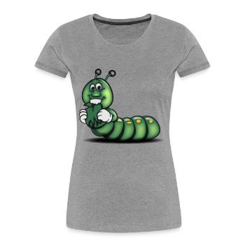 caterpillar sweet liebc apple - T-shirt bio Premium Femme - gris chiné - Devant - Mia (176cm)