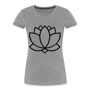 lotus - Women's Premium Organic T-Shirt - heather grey - Front - Mia (176cm)
