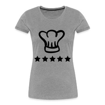chefkoch - Frauen Premium Bio T-Shirt - Grau meliert - Vorne - Mia (176cm)