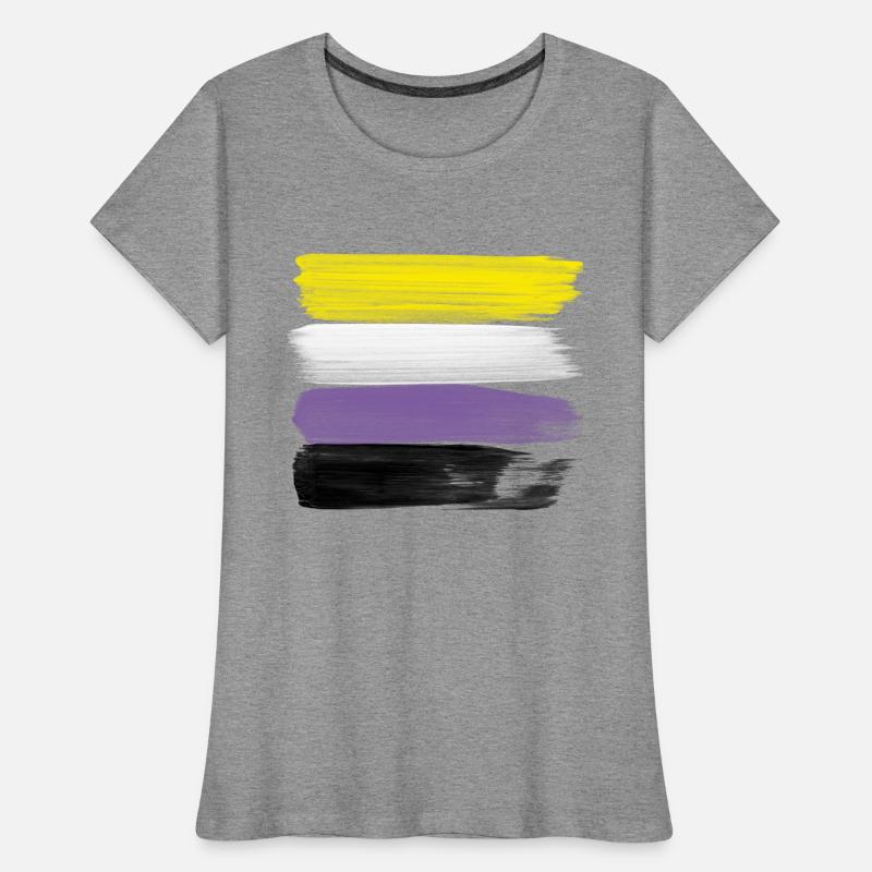Non-Binary Pride Strokes Frauen Premium Bio T-Shirt