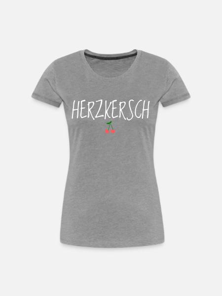 Herzkersch - Frauen Premium Bio T-Shirt - Grau meliert
