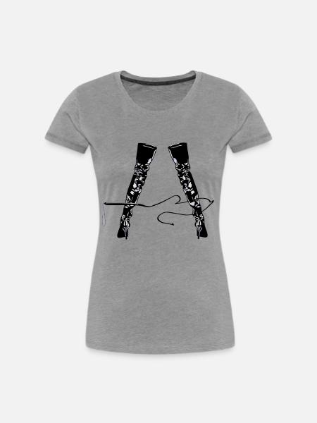 domina - Frauen Premium Bio T-Shirt - Grau meliert