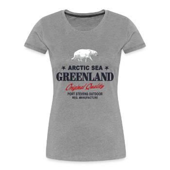 Greenland - Polar Bear - Grönland - Eisbär - Frauen Premium Bio T-Shirt - Grau meliert - Vorne - Mia (176cm)