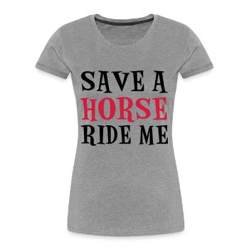 Save A Horse - Women's Premium Organic T-Shirt - heather grey - Front - Mia (176cm)
