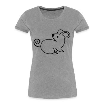 Maus - Frauen Premium Bio T-Shirt - Grau meliert - Vorne - Mia (176cm)
