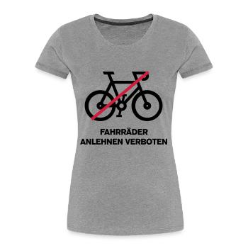 Fahrräder anlehnen verboten - Frauen Premium Bio T-Shirt - Grau meliert - Vorne - Mia (176cm)