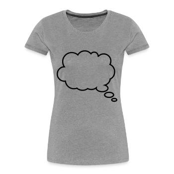 gedankenblase__f1 - T-shirt bio Premium Femme - gris chiné - Devant - Mia (176cm)