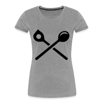 Cuisinier - T-shirt bio Premium Femme - gris chiné - Devant - Mia (176cm)