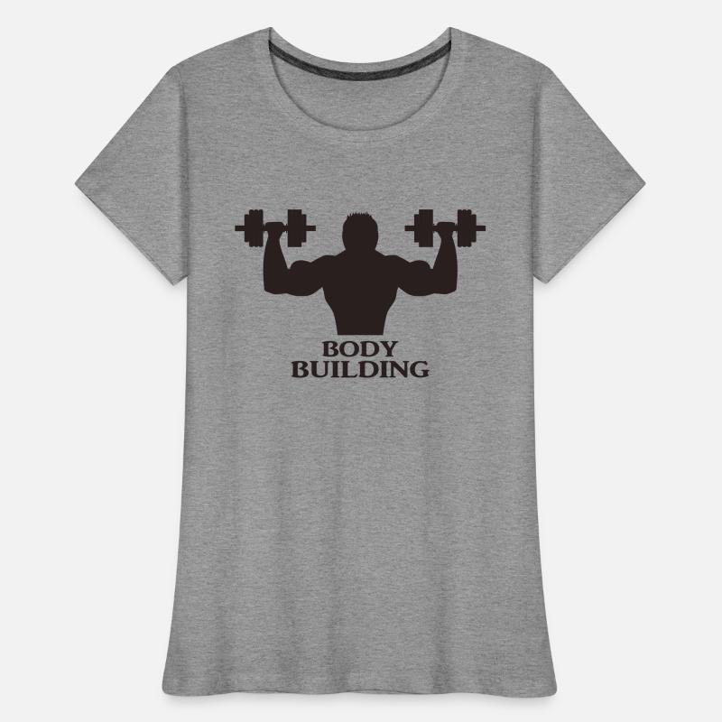 Bodybuilder with dumbbells Women's Premium Organic T-Shirt